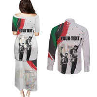 Personalized Juneteenth Freedom Day Couples Matching Puletasi and Long Sleeve Button Shirt 1968 Black Power Salute - Wonder Print Shop