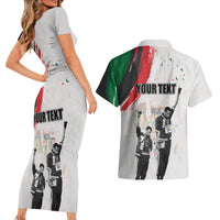 Personalized Juneteenth Freedom Day Couples Matching Short Sleeve Bodycon Dress and Hawaiian Shirt 1968 Black Power Salute - Wonder Print Shop