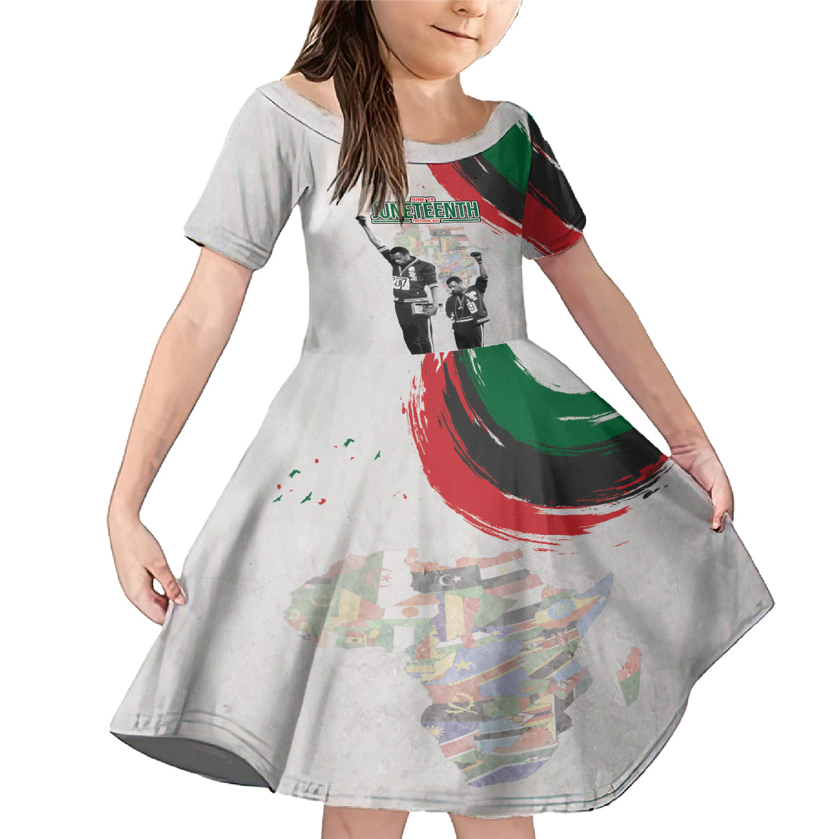 Personalized Juneteenth Freedom Day Family Matching Mermaid Dress and Hawaiian Shirt 1968 Black Power Salute - Wonder Print Shop