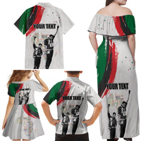 Personalized Juneteenth Freedom Day Family Matching Off Shoulder Maxi Dress and Hawaiian Shirt 1968 Black Power Salute - Wonder Print Shop