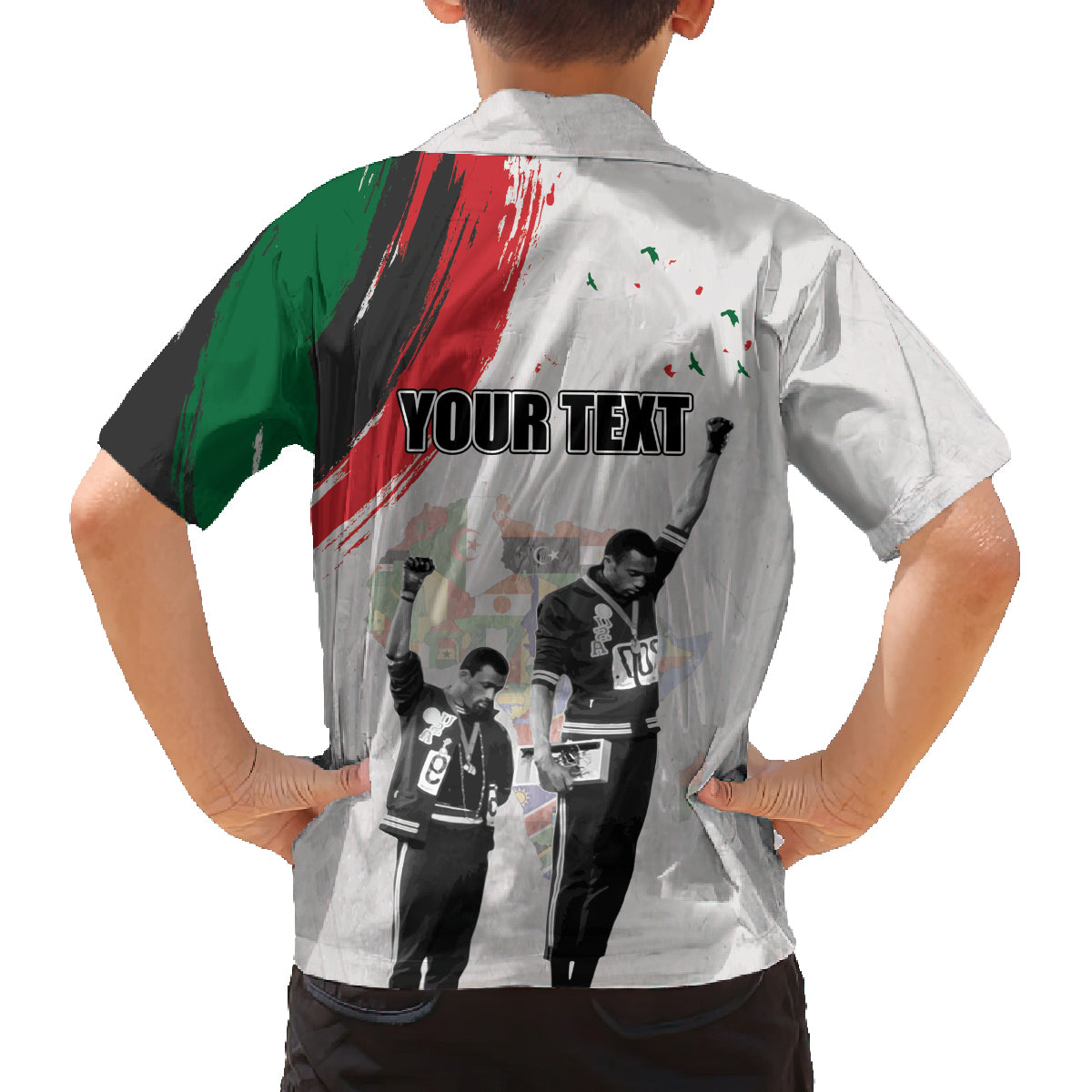 Personalized Juneteenth Freedom Day Family Matching Puletasi and Hawaiian Shirt 1968 Black Power Salute - Wonder Print Shop