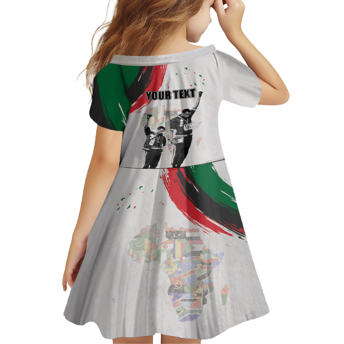 Personalized Juneteenth Freedom Day Family Matching Short Sleeve Bodycon Dress and Hawaiian Shirt 1968 Black Power Salute - Wonder Print Shop