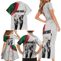 Personalized Juneteenth Freedom Day Family Matching Short Sleeve Bodycon Dress and Hawaiian Shirt 1968 Black Power Salute - Wonder Print Shop