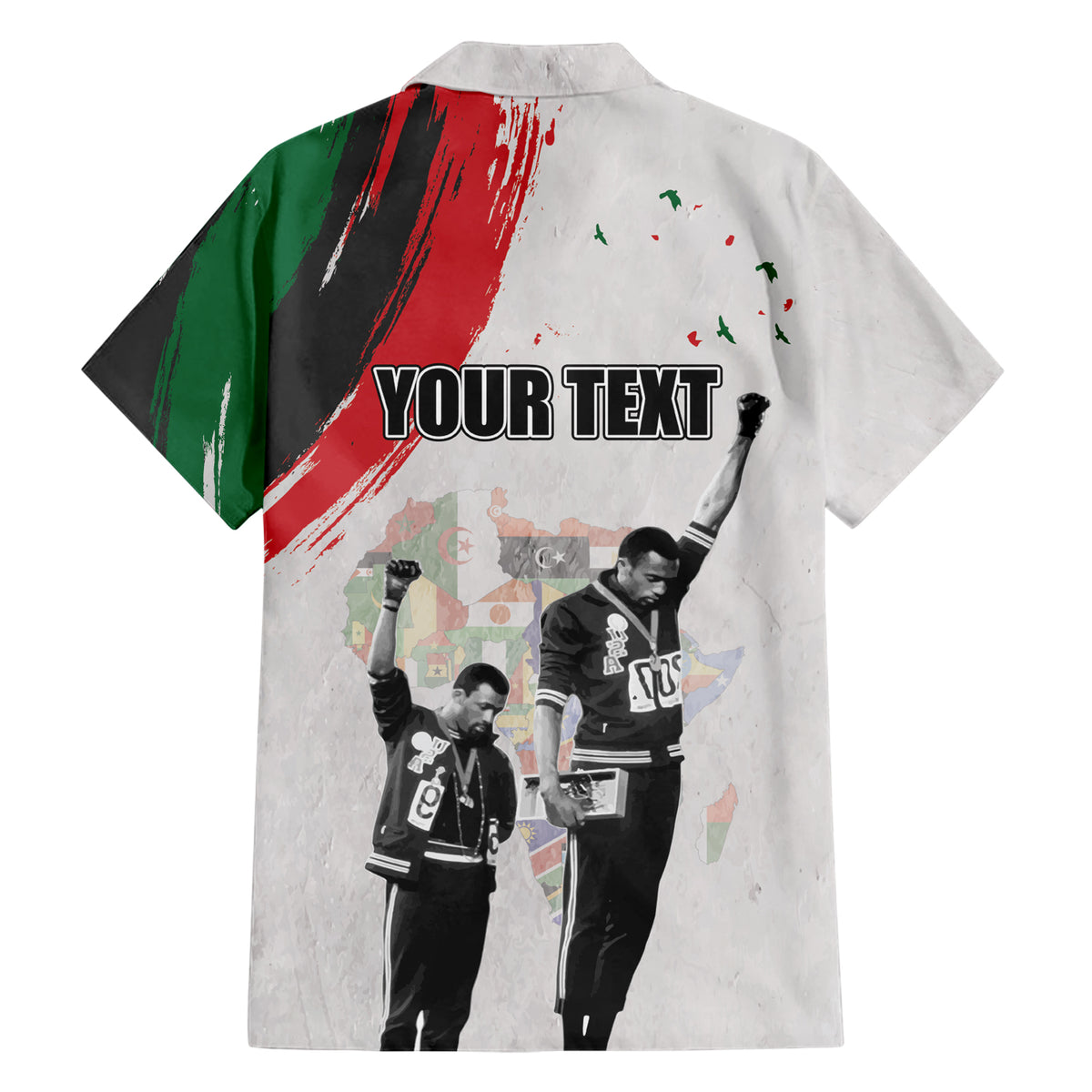 Personalized Juneteenth Freedom Day Family Matching Short Sleeve Bodycon Dress and Hawaiian Shirt 1968 Black Power Salute - Wonder Print Shop