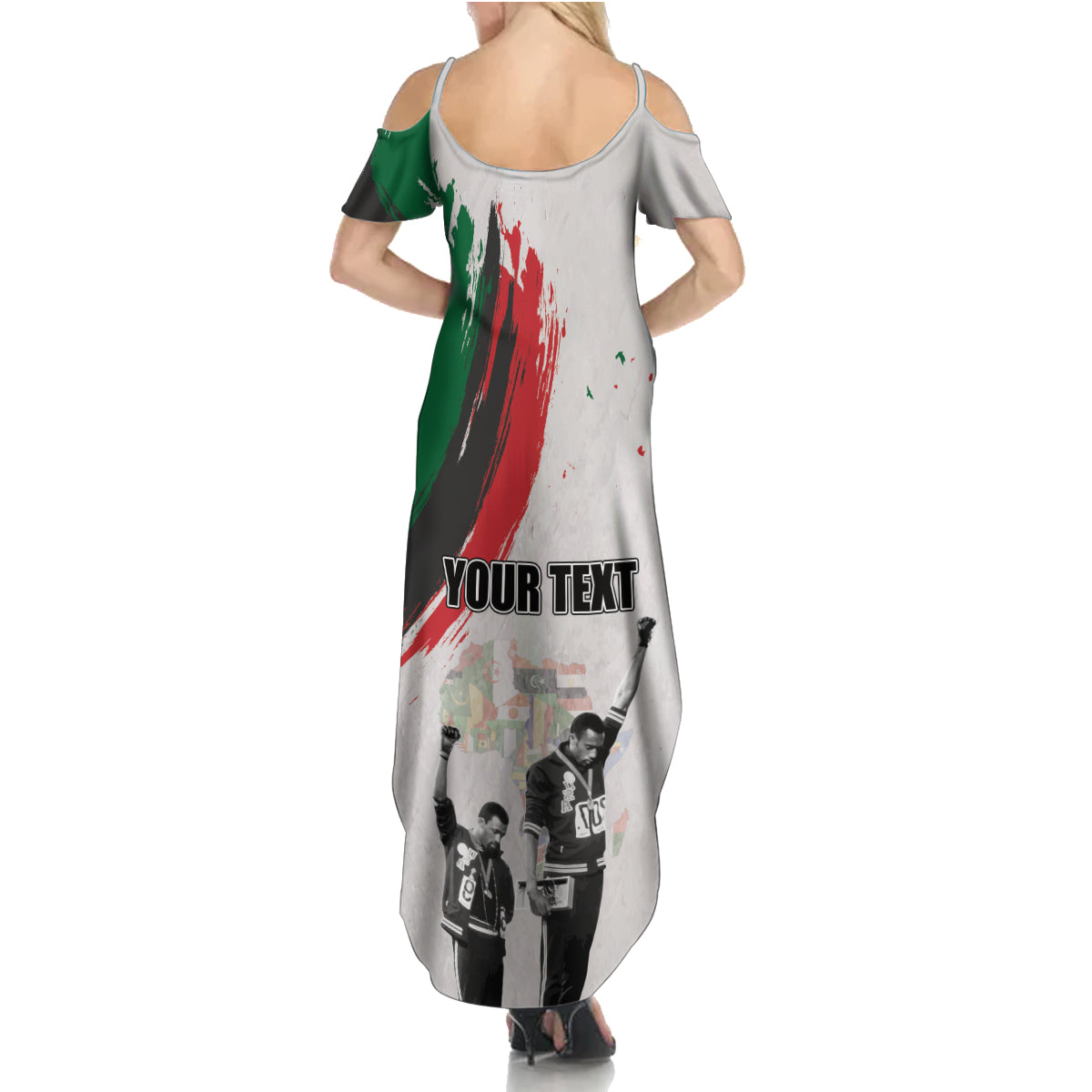 Personalized Juneteenth Freedom Day Family Matching Summer Maxi Dress and Hawaiian Shirt 1968 Black Power Salute - Wonder Print Shop