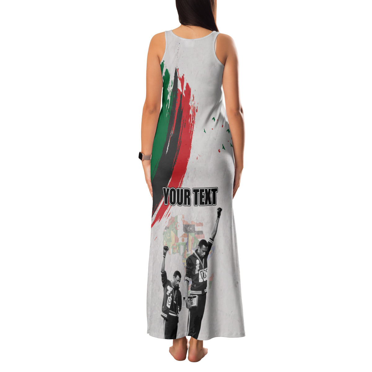Personalized Juneteenth Freedom Day Family Matching Tank Maxi Dress and Hawaiian Shirt 1968 Black Power Salute - Wonder Print Shop