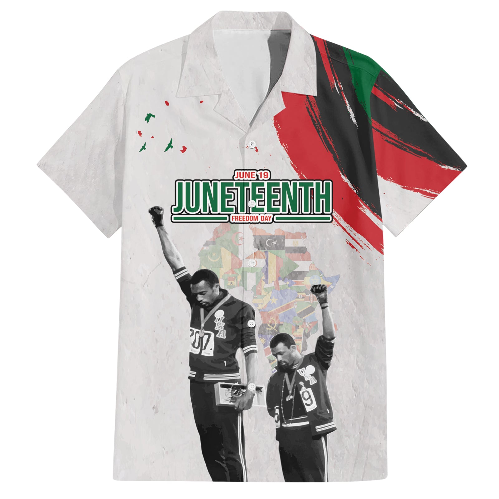 Personalized Juneteenth Freedom Day Hawaiian Shirt 1968 Black Power Salute - Wonder Print Shop