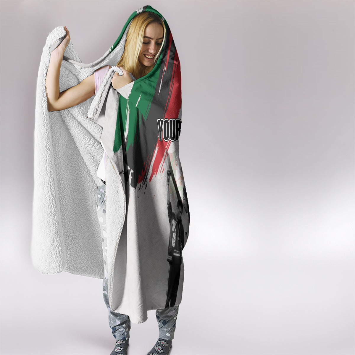 Personalized Juneteenth Freedom Day Hooded Blanket 1968 Olympics Black Power Salute