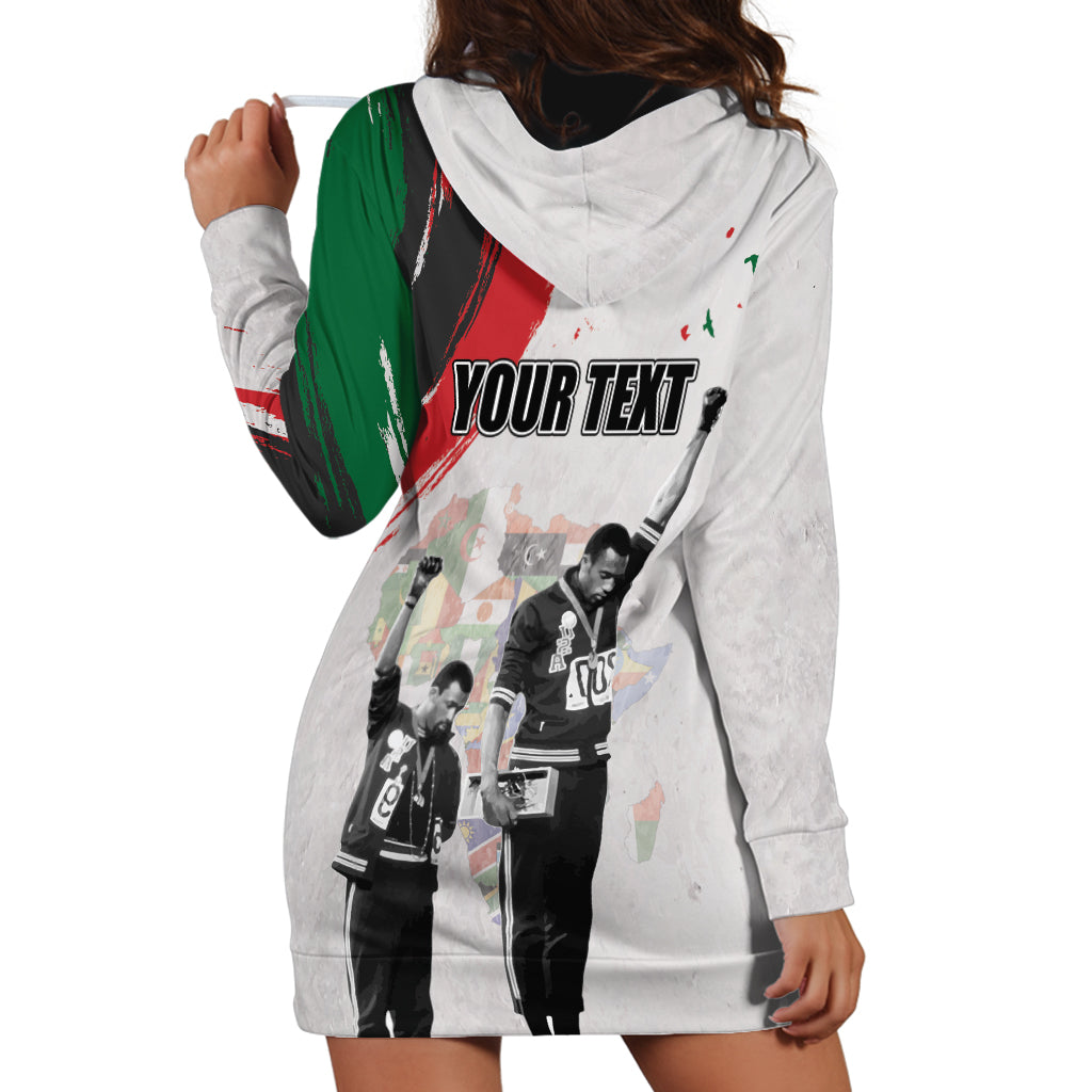 Personalized Juneteenth Freedom Day Hoodie Dress 1968 Black Power Salute - Wonder Print Shop