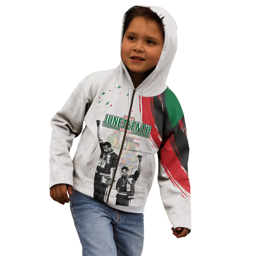 Personalized Juneteenth Freedom Day Kid Hoodie 1968 Black Power Salute - Wonder Print Shop