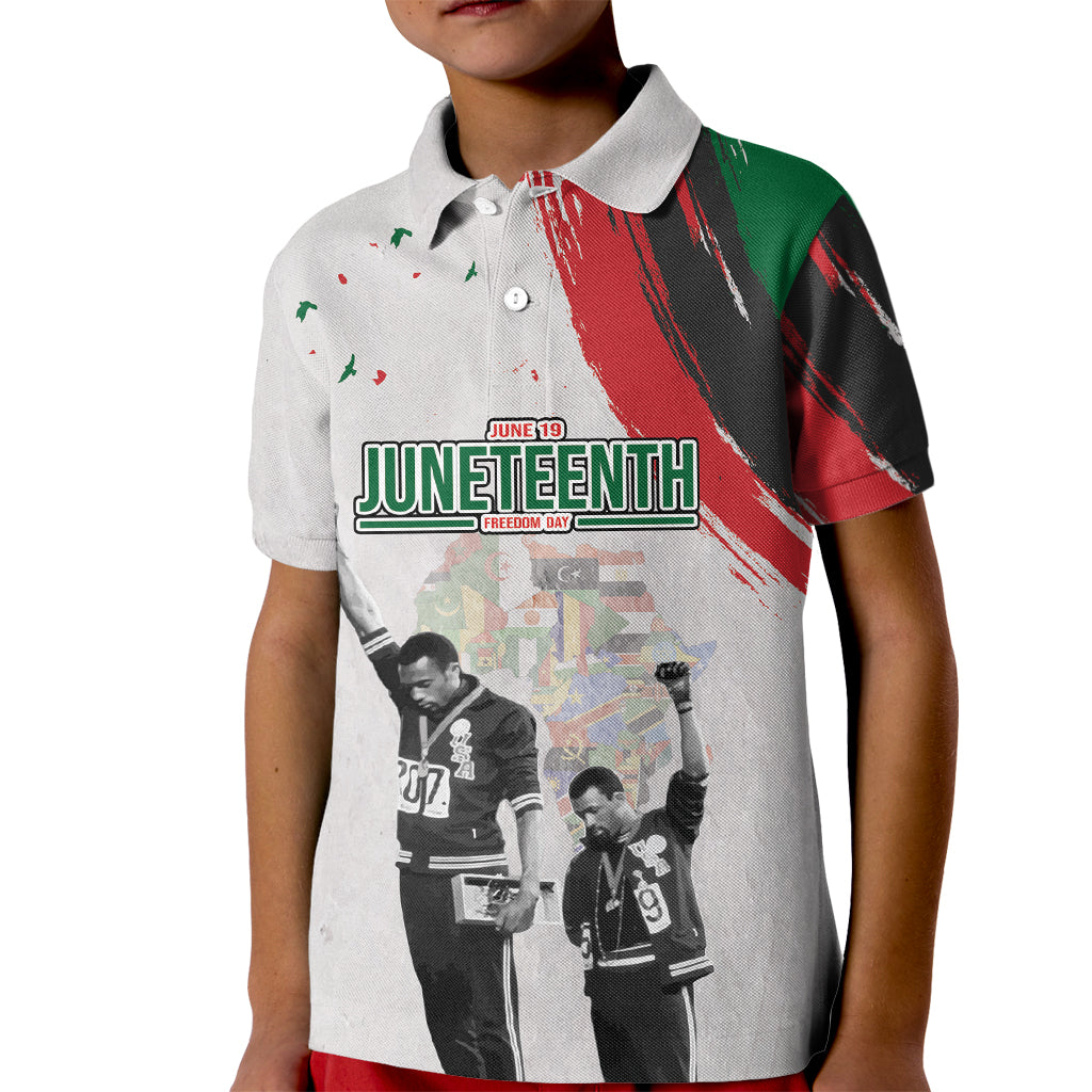 Personalized Juneteenth Freedom Day Kid Polo Shirt 1968 Black Power Salute - Wonder Print Shop