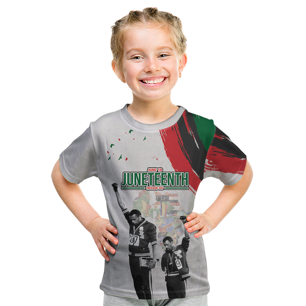 Personalized Juneteenth Freedom Day Kid T Shirt 1968 Black Power Salute - Wonder Print Shop