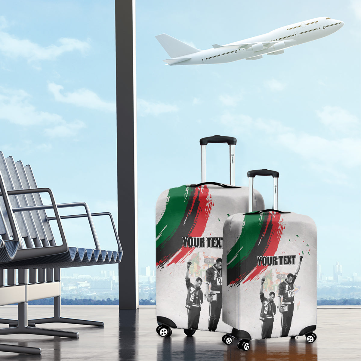 Personalized Juneteenth Freedom Day Luggage Cover 1968 Black Power Salute - Wonder Print Shop