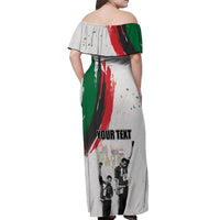 Personalized Juneteenth Freedom Day Off Shoulder Maxi Dress 1968 Black Power Salute - Wonder Print Shop
