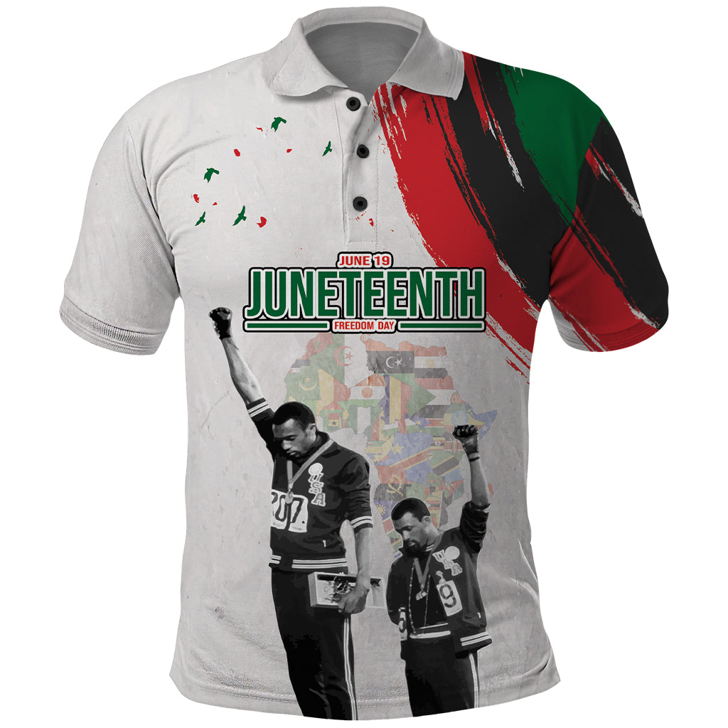 Personalized Juneteenth Freedom Day Polo Shirt 1968 Black Power Salute - Wonder Print Shop