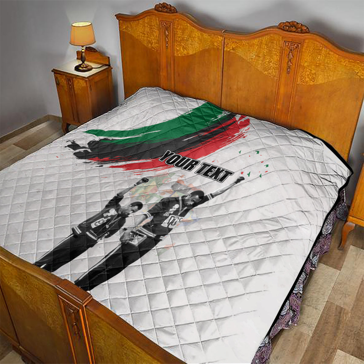 Personalized Juneteenth Freedom Day Quilt 1968 Black Power Salute - Wonder Print Shop