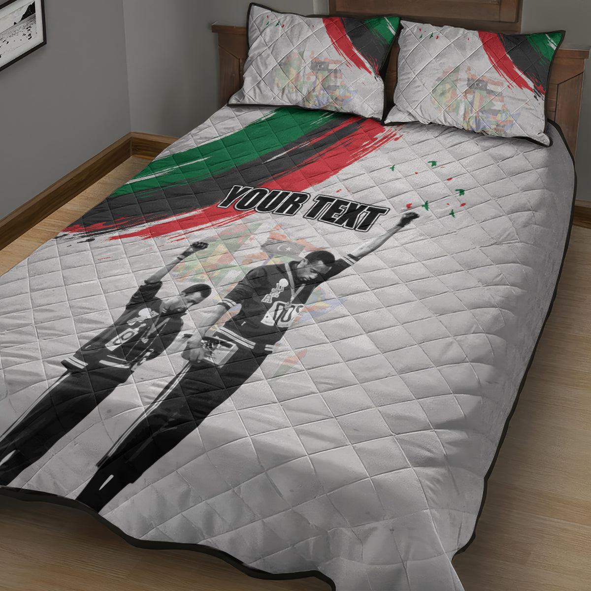 Personalized Juneteenth Freedom Day Quilt Bed Set 1968 Black Power Salute - Wonder Print Shop