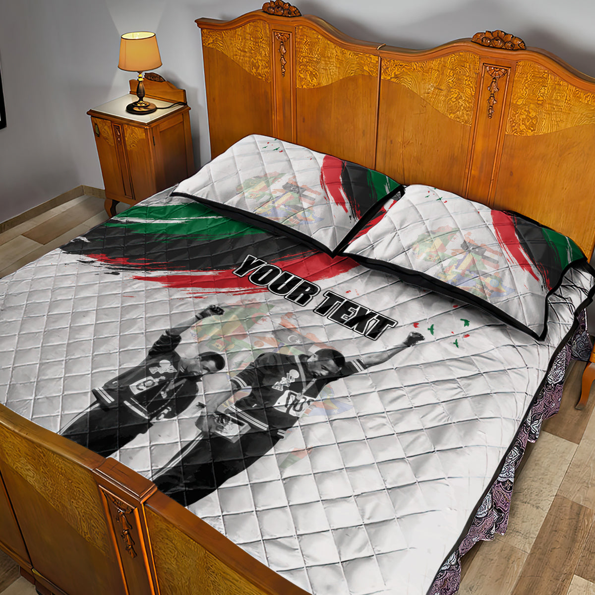 Personalized Juneteenth Freedom Day Quilt Bed Set 1968 Black Power Salute - Wonder Print Shop