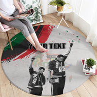Personalized Juneteenth Freedom Day Round Carpet 1968 Olympics Black Power Salute