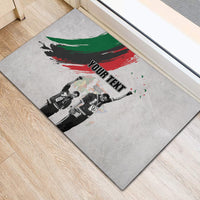 Personalized Juneteenth Freedom Day Rubber Doormat 1968 Black Power Salute - Wonder Print Shop