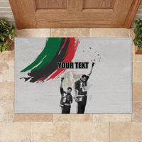 Personalized Juneteenth Freedom Day Rubber Doormat 1968 Black Power Salute - Wonder Print Shop