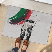 Personalized Juneteenth Freedom Day Rubber Doormat 1968 Black Power Salute - Wonder Print Shop