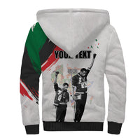 Personalized Juneteenth Freedom Day Sherpa Hoodie 1968 Black Power Salute - Wonder Print Shop