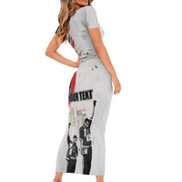 Personalized Juneteenth Freedom Day Short Sleeve Bodycon Dress 1968 Black Power Salute - Wonder Print Shop
