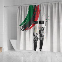 Personalized Juneteenth Freedom Day Shower Curtain 1968 Olympics Black Power Salute