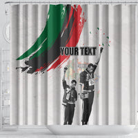 Personalized Juneteenth Freedom Day Shower Curtain 1968 Olympics Black Power Salute