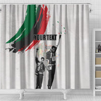 Personalized Juneteenth Freedom Day Shower Curtain 1968 Olympics Black Power Salute