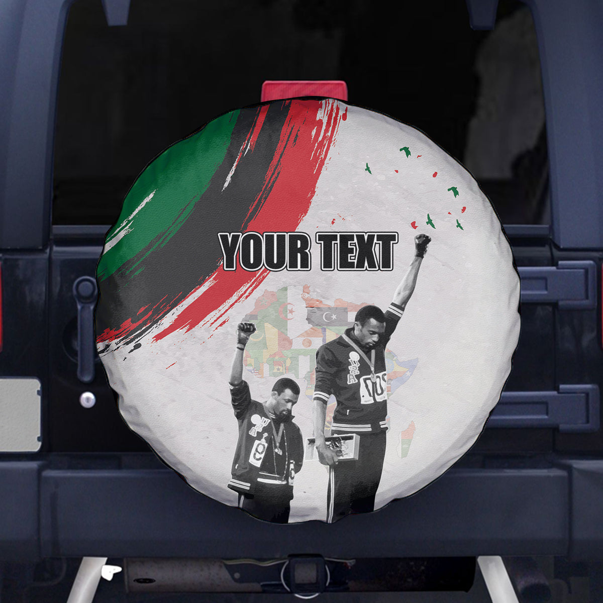 Personalized Juneteenth Freedom Day Spare Tire Cover 1968 Black Power Salute - Wonder Print Shop