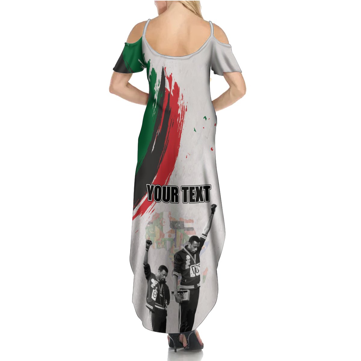 Personalized Juneteenth Freedom Day Summer Maxi Dress 1968 Black Power Salute - Wonder Print Shop