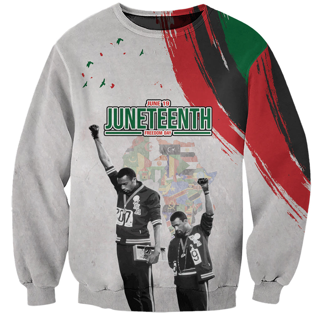 Personalized Juneteenth Freedom Day Sweatshirt 1968 Black Power Salute - Wonder Print Shop