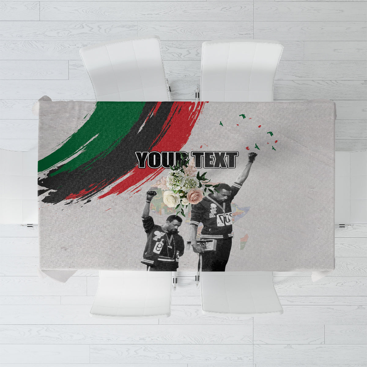 Personalized Juneteenth Freedom Day Tablecloth 1968 Black Power Salute - Wonder Print Shop