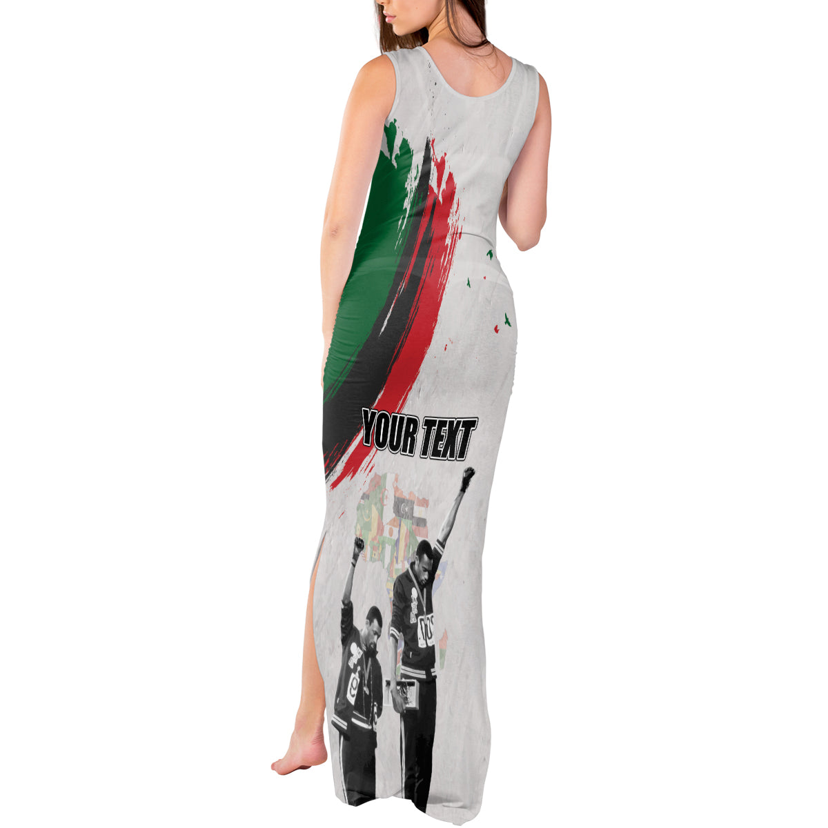 Personalized Juneteenth Freedom Day Tank Maxi Dress 1968 Black Power Salute - Wonder Print Shop