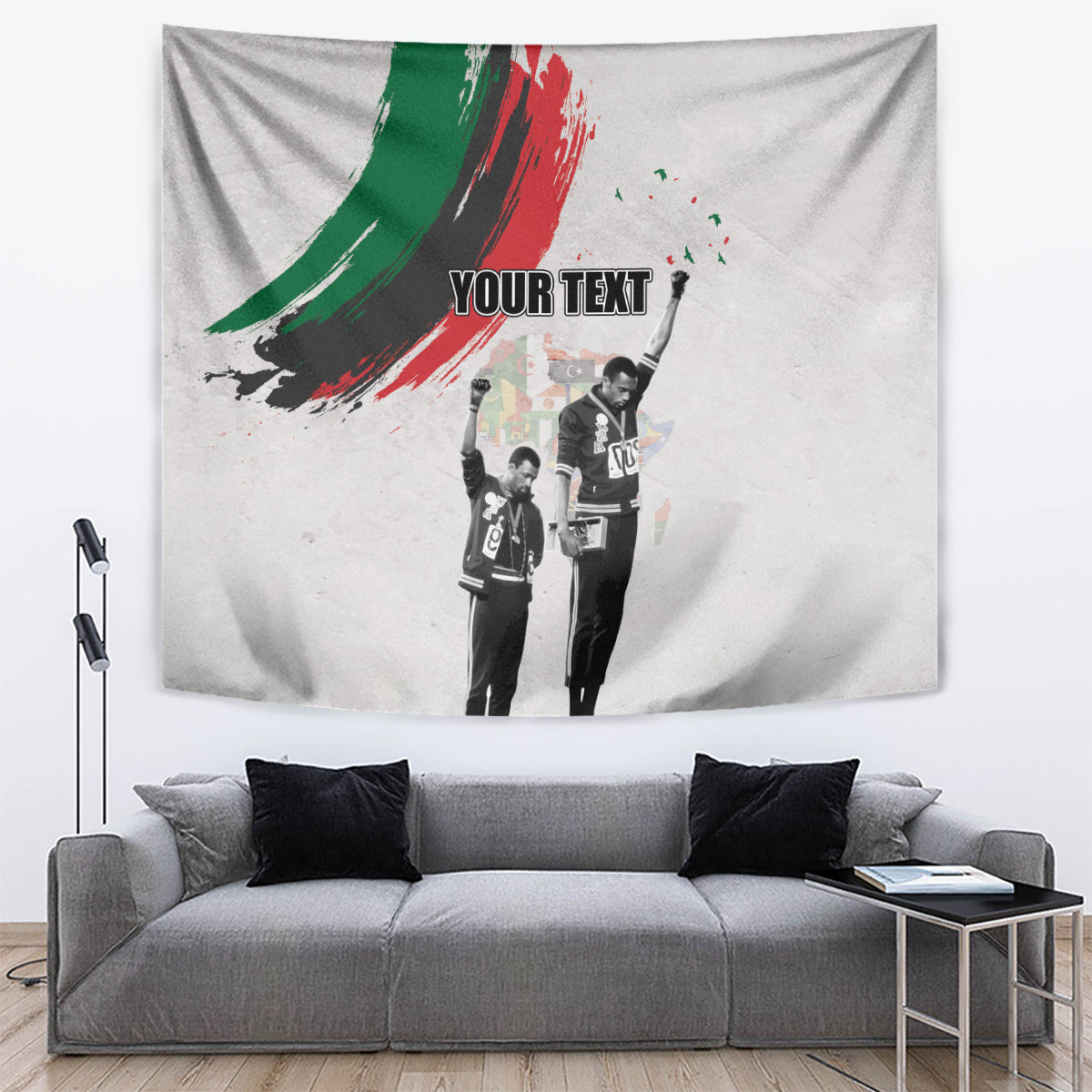 Personalized Juneteenth Freedom Day Tapestry 1968 Black Power Salute - Wonder Print Shop