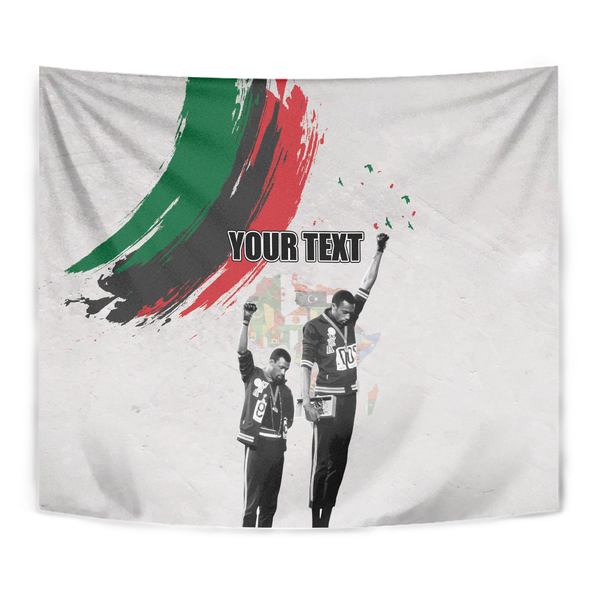 Personalized Juneteenth Freedom Day Tapestry 1968 Black Power Salute - Wonder Print Shop