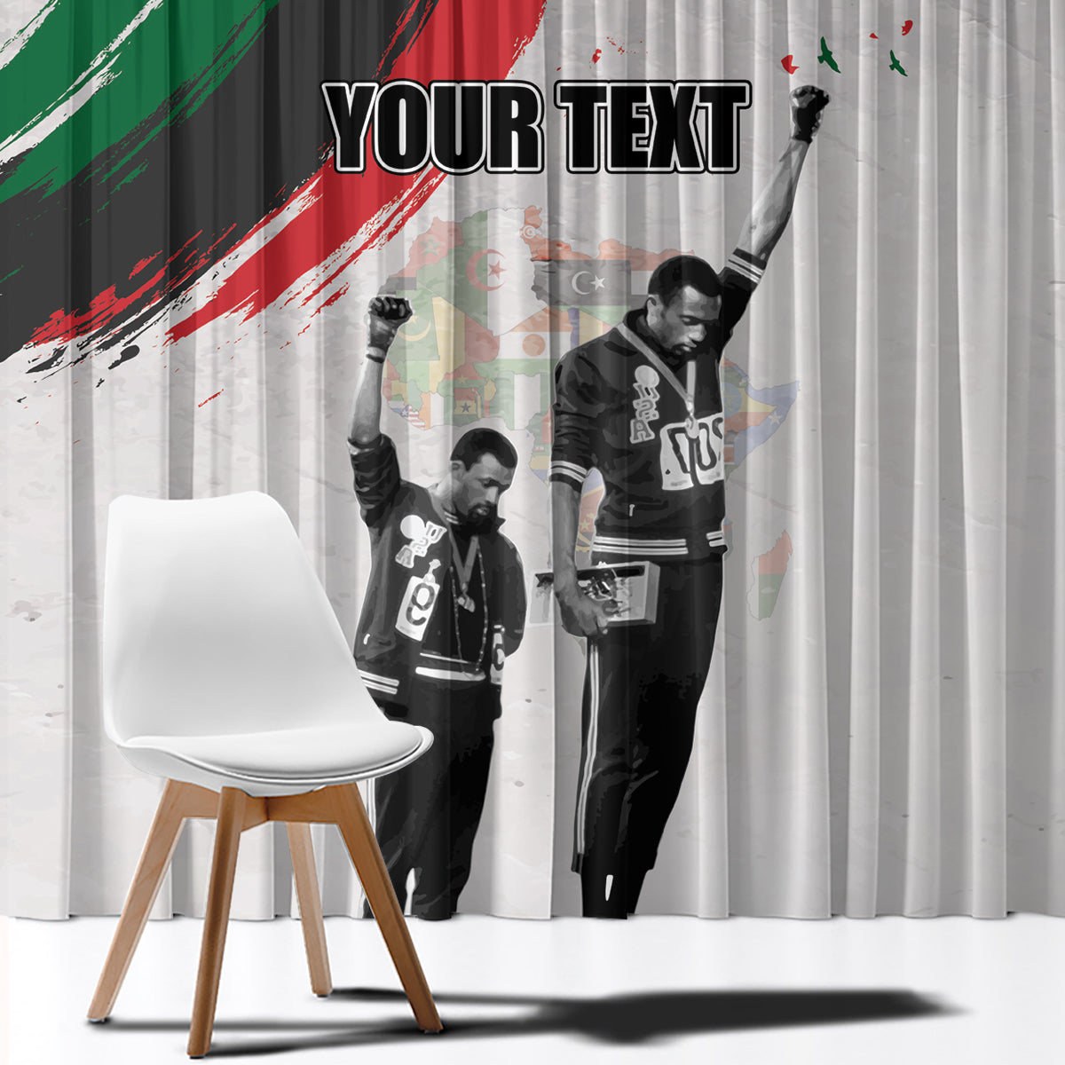 Personalized Juneteenth Freedom Day Window Curtain 1968 Black Power Salute - Wonder Print Shop