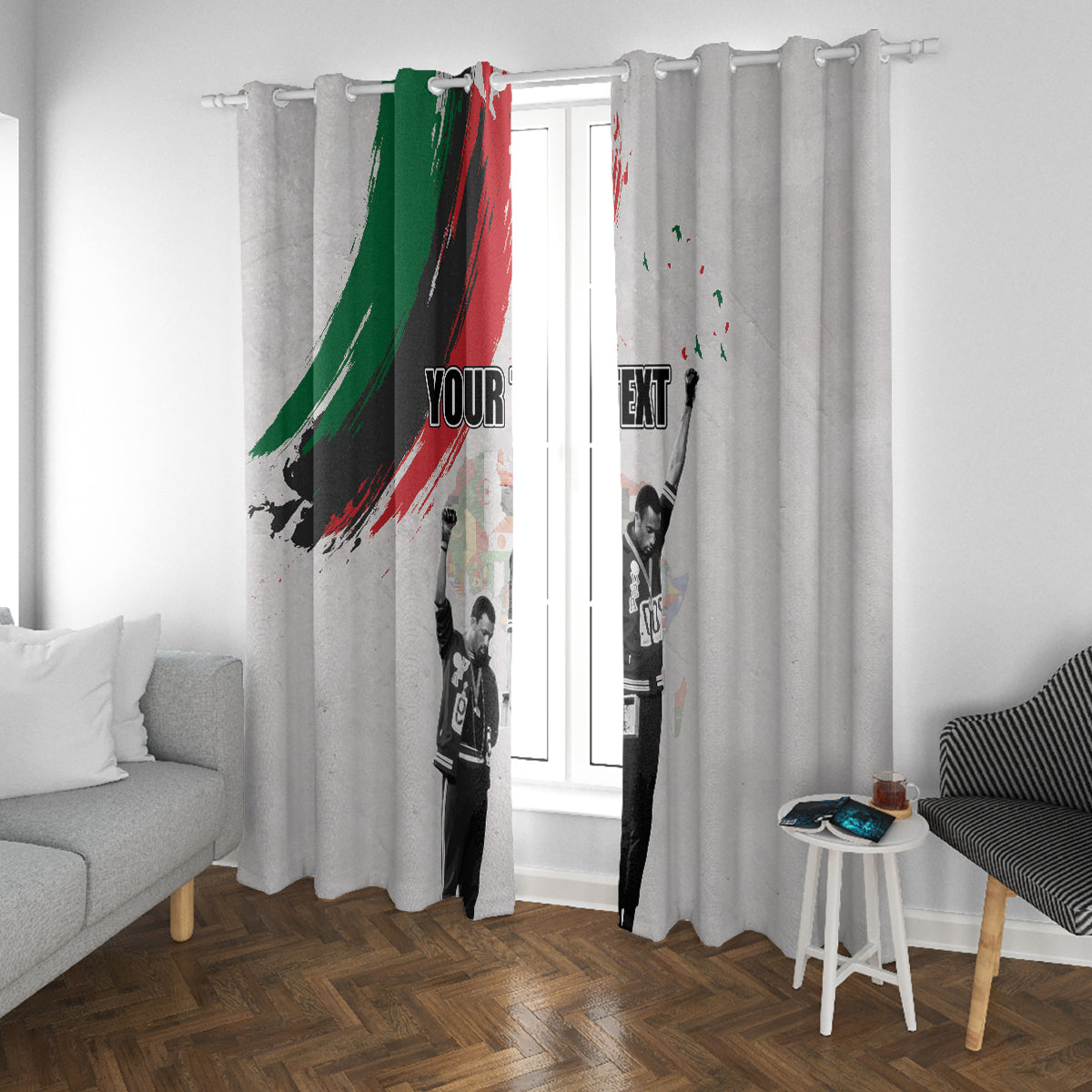 Personalized Juneteenth Freedom Day Window Curtain 1968 Black Power Salute - Wonder Print Shop