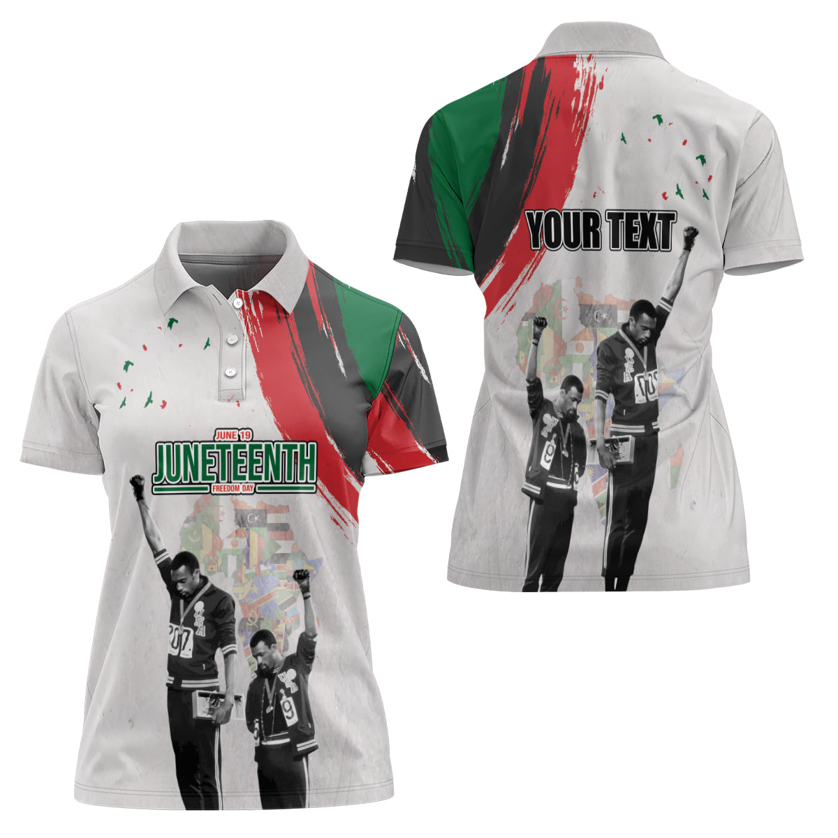 Personalized Juneteenth Freedom Day Women Polo Shirt 1968 Black Power Salute - Wonder Print Shop