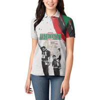 Personalized Juneteenth Freedom Day Women Polo Shirt 1968 Black Power Salute - Wonder Print Shop