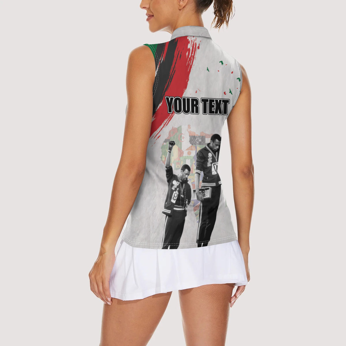 Personalized Juneteenth Freedom Day Women Sleeveless Polo Shirt 1968 Black Power Salute - Wonder Print Shop