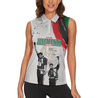 Personalized Juneteenth Freedom Day Women Sleeveless Polo Shirt 1968 Black Power Salute - Wonder Print Shop