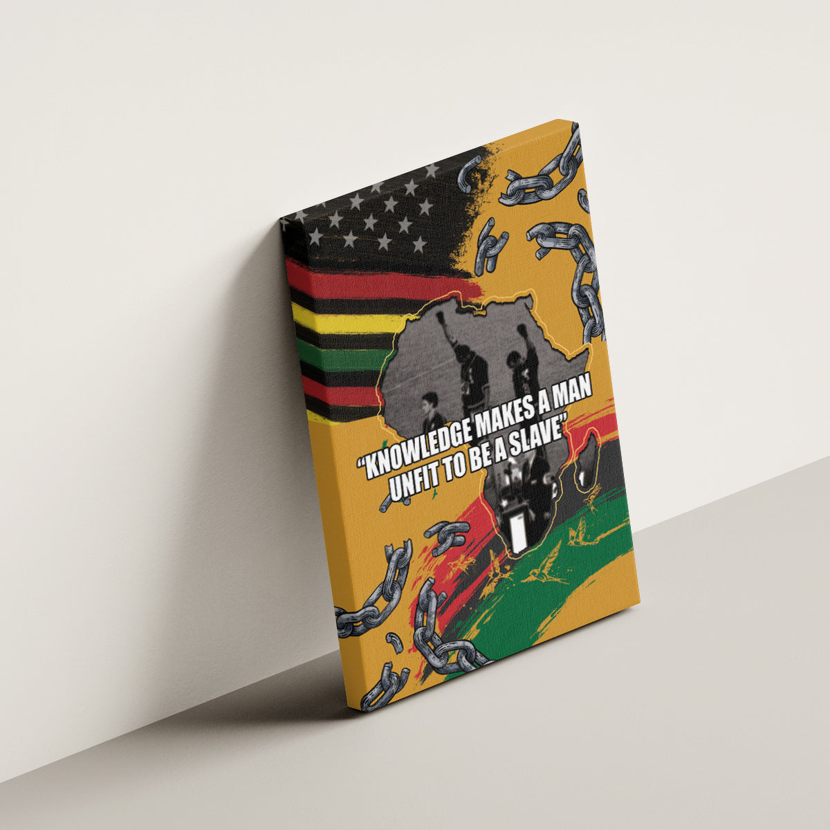 Juneteenth Freedom Day Canvas Wall Art 1968 Black Power Salute Broken Chain - Wonder Print Shop