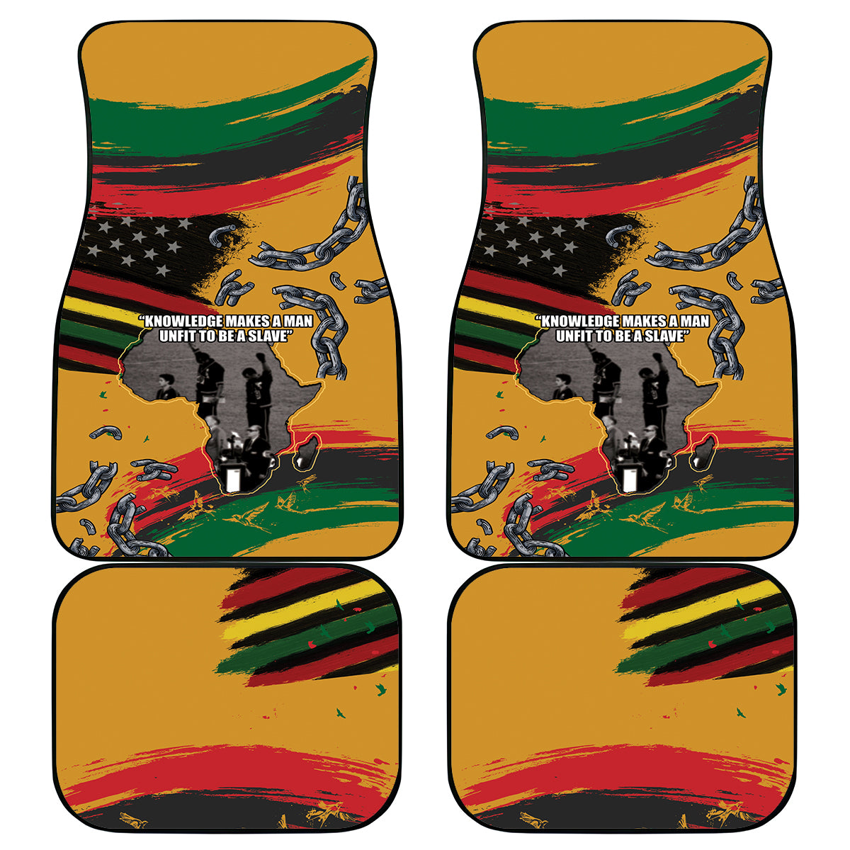 Juneteenth Freedom Day Car Mats 1968 Black Power Salute Broken Chain - Wonder Print Shop