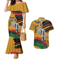 Juneteenth Freedom Day Couples Matching Mermaid Dress and Hawaiian Shirt 1968 Black Power Salute Broken Chain - Wonder Print Shop