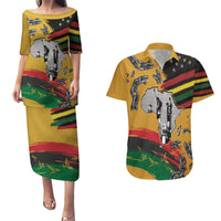 Juneteenth Freedom Day Couples Matching Puletasi and Hawaiian Shirt 1968 Black Power Salute Broken Chain - Wonder Print Shop