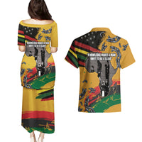 Juneteenth Freedom Day Couples Matching Puletasi and Hawaiian Shirt 1968 Black Power Salute Broken Chain - Wonder Print Shop