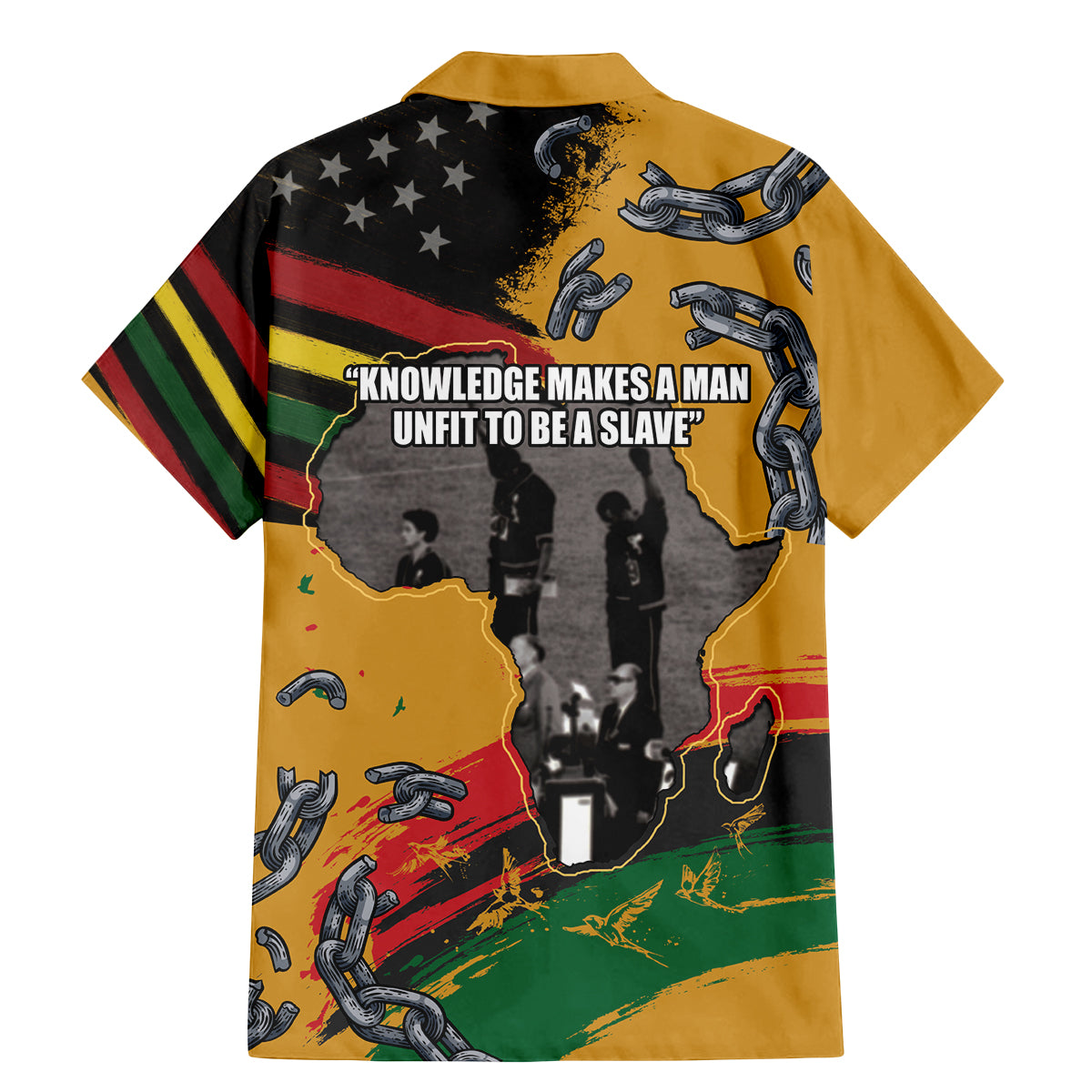 Juneteenth Freedom Day Family Matching Mermaid Dress and Hawaiian Shirt 1968 Black Power Salute Broken Chain - Wonder Print Shop